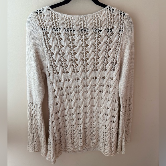 Free People Y2K Clockwork Crochet Bell Sleeve Sweater size M - Picture 2 of 7
